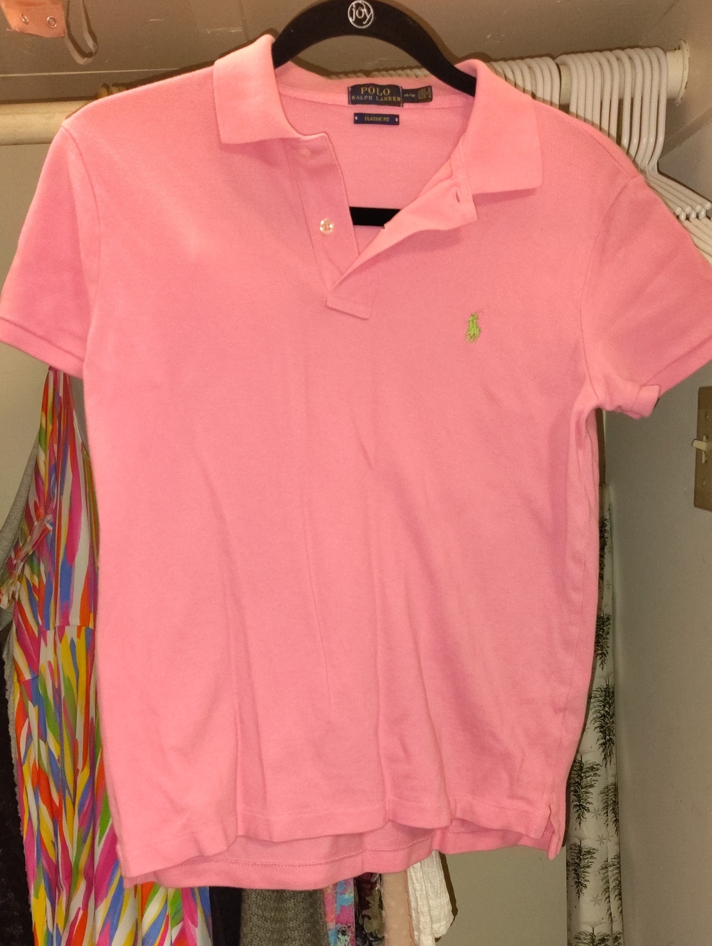Polo by Ralph Lauren Pink Cotton Polo with Lime Pony